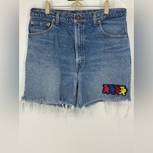 Vintage Cropped Grateful Dead Levi’s 36 Waist Blue 12 14 - Picture 1 of 3